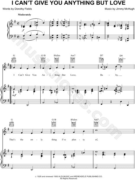 Billie Holiday I Cant Give You Anything But Love Sheet Music In G Major Transposable