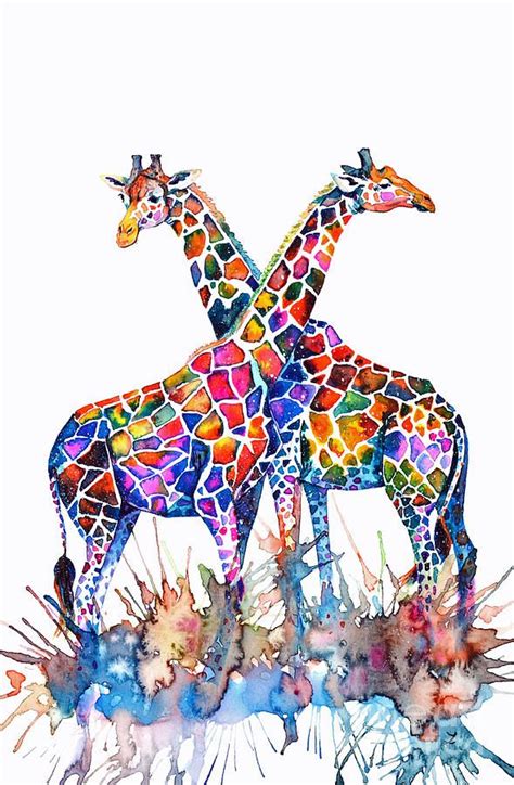 Giraffes By Zaira Dzhaubaeva Giraffe Painting Giraffe Art Animal