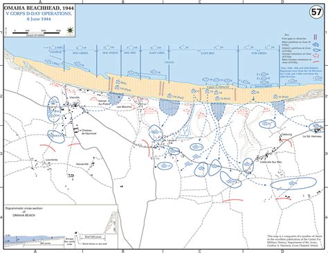 Map Of Wwii Omaha Beachhead D Day June 6 1944