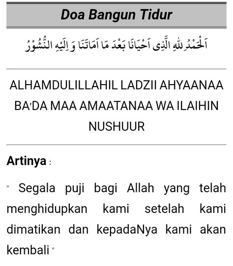 (BARU) Bacaan Doa Bangun Tidur Teks Arab Beserta Artinya Perkata / Per