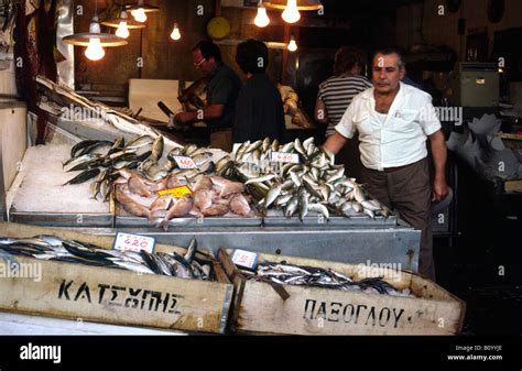 Fish Market Athens Greece Stock Photo Alamy