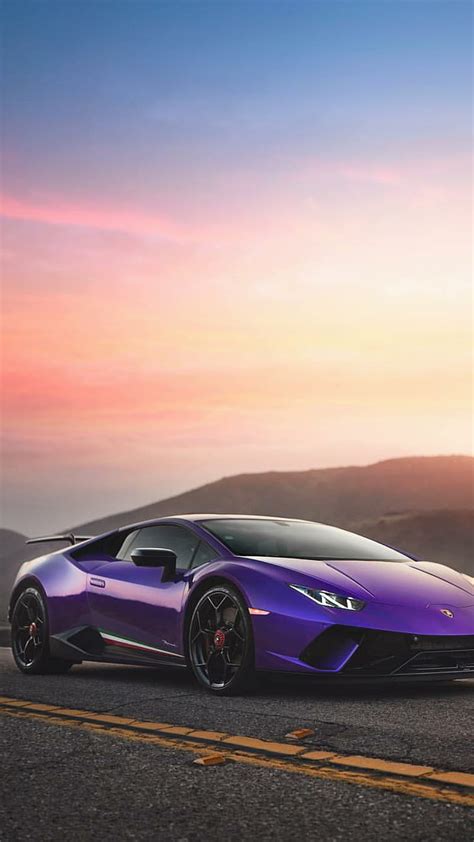 Beautiful Angle Lamborghini Lambo Huracan Performante Purple Car