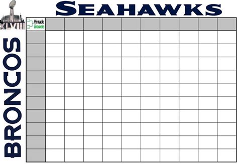 Download the new york post's printable super bowl squares template for the 2020 matchup between the kansas city chiefs and san francisco 49ers. Super Bowl Party Games | Super Bowl Squares and Props