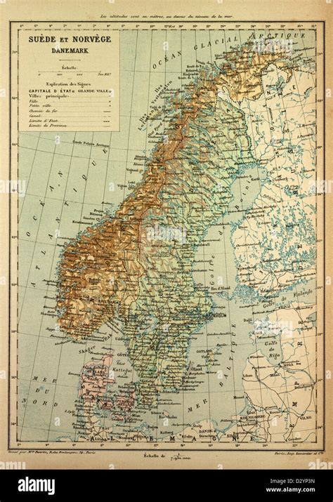 Karte Von Schweden DÄnemark Und Norwegen Stockfotografie Alamy
