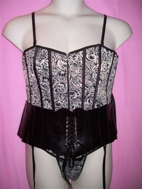 dreamgirl lingerie flaunt it plus size jacquard corset belt and thong panty lingerie set