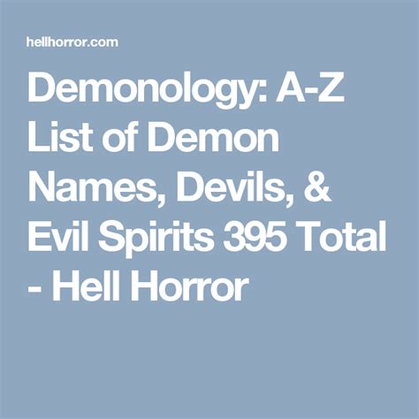 Top 25 Demon Names And Evil Names With Meanings Updated 2019 With