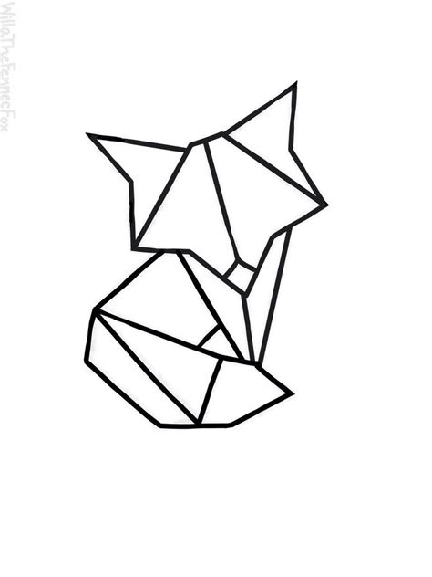 Geometric Fox By Willathefennecfox Plakband Kunst Geometrische