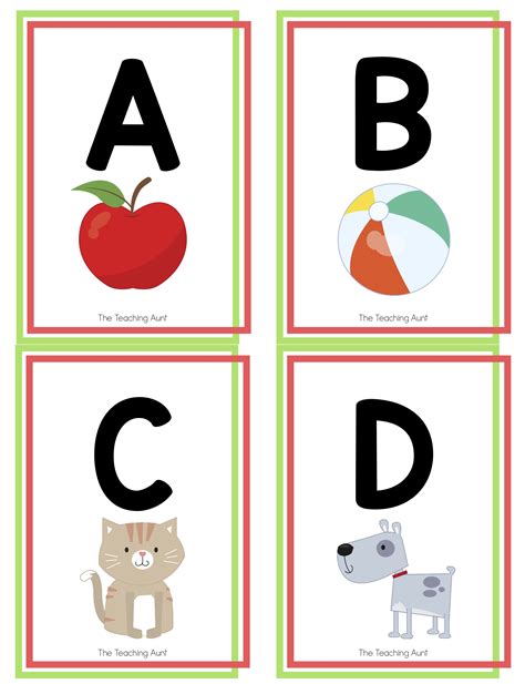 Alphabet Flashcards Free Printable The Teaching Aunt Printable