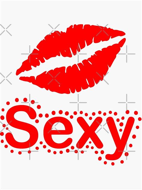 Sexy Word Saying With Dots And Lips Red Sticker For Sale By Mortaldesigns Redbubble