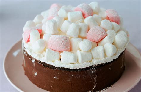 Chocolate And Marshmallow Birthday Cake Dessert Recipes Goodtoknow