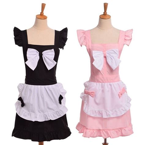 Japanese Bow Aprons Florist Shop Catering Uniforms Cute Baking Maid Apron Dress Cosplay On