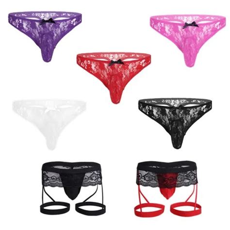 MENS PANTIES SEXY Bikini Lace Gay Sissy See Through Pouch Thong Briefs Lingerie PicClick