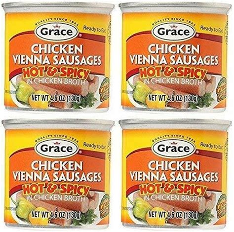 Grace Chicken Vienna Sausages Hot And Spicy 4 Pk
