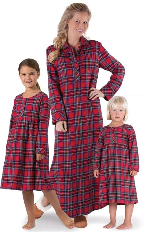 Stewart Plaid Flannel Mommy And Me Matching Nighties Mommy And Me