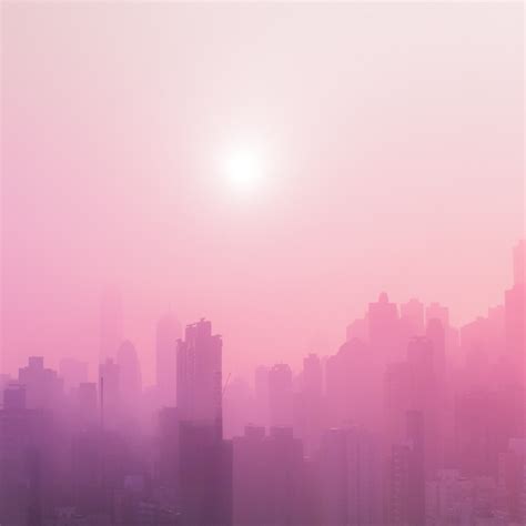 Cityscape Wallpaper 4k Urban Pink Foggy Sunrise