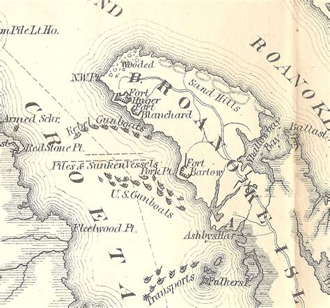Connexion To History Civil War Roanoke Island Map