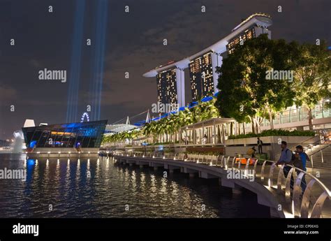 The Spectacular Marina Bay Sands Hotel Singapore Malaysia Stock Photo