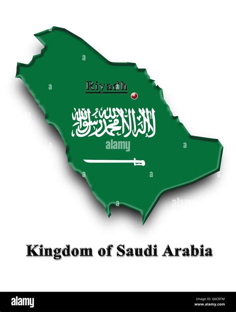 Carte De L Arabie Saoudite En Couleurs De Son Pavillon Isol Photo Stock Alamy