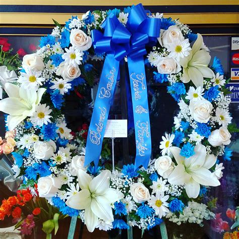 Blue And White Sympathy Wreath In Downey Ca Chitas