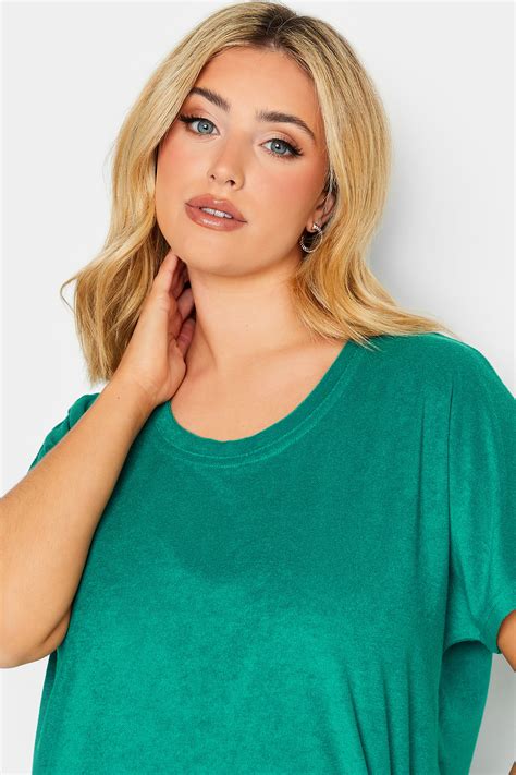 Yours Plus Size Turquoise Green Towelling T Shirt Dress Yours Clothing