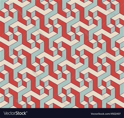 Abstract Isometric 3d Seamless Pattern Background Vector Image