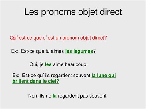 Ppt Les Pronoms Dobjet Direct Direct Object Pronouns Powerpoint Hot