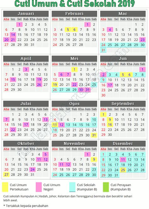 Laman ini mengandungi kalendar cuti untuk tahun 2019 di singapura. Jadual Cuti Sekolah Johor 2019 - Kronis f