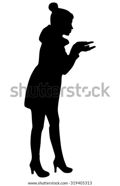 Beautiful Girl Blowing Kiss On White Stock Vector Royalty Free