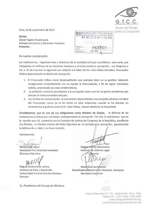 Carta Presentada Al Minjus By Juan Pari Issuu
