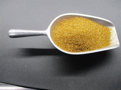 Sugar, sometimes coloured, composed of large crystals, used to decorate cakes &c. Buy 3780 - GOLD SANDING SUGAR on Rock Run Bulk Foods