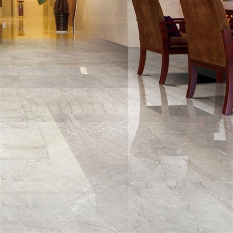 Grey Glazed Polished Porcelain Flooring Tiles For Home Decoration
