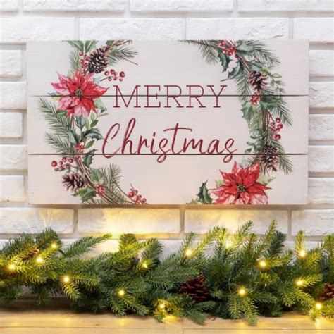 Glitzhome 24 Inch Length Wooden Merry Christmas Wall Decor Set Of One