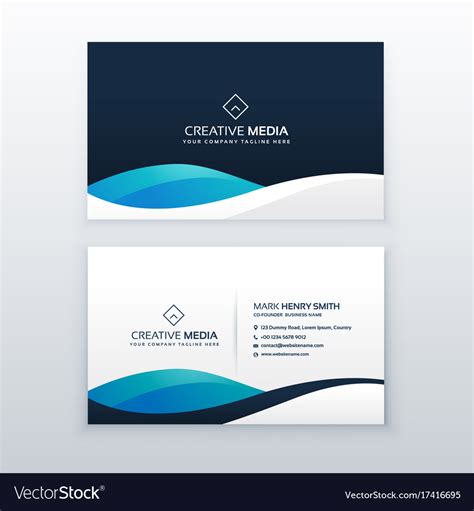 Modern Blue Creative Business Card Design Vector Image