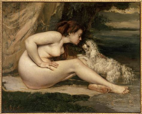 Reproduções De Arte female nude com um cão Retrato de leotine