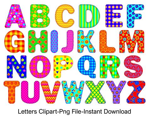 Alphabet Clipart Colorful Alphabet Letters Clip Art Colorful Etsy