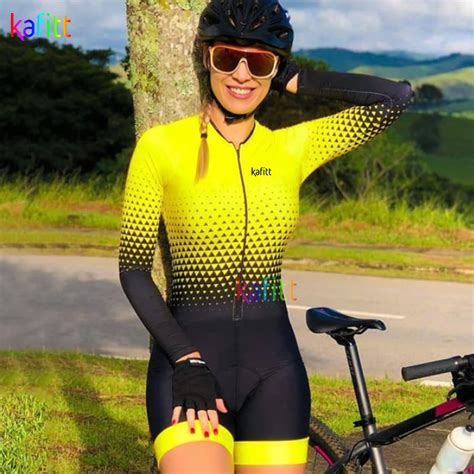 2022 Kafitt Das Mulheres Triathlon Manga Longa Ciclismo Jersey Conjuntos De Skinsuit Maillot