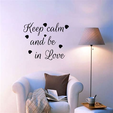 Keep Calm And Be In Love Quotes Wall Stickers Bedroom Vinyl Adhesive