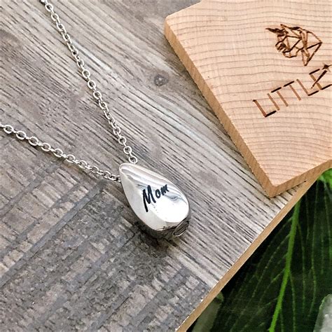 Personalized Urn Necklace Ashes Cremation Necklace Teardrop Etsy