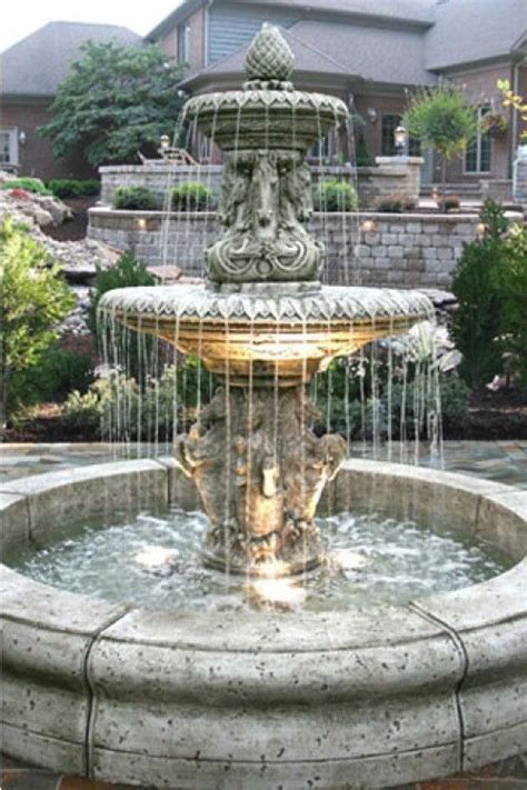 Cavalli Fountain With Fiore Pond Large Outdoor Fountains Fountains