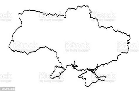 Ilustración De Ucrania Mapa Gráfico Dibujo A Mano Alzada De Esquema