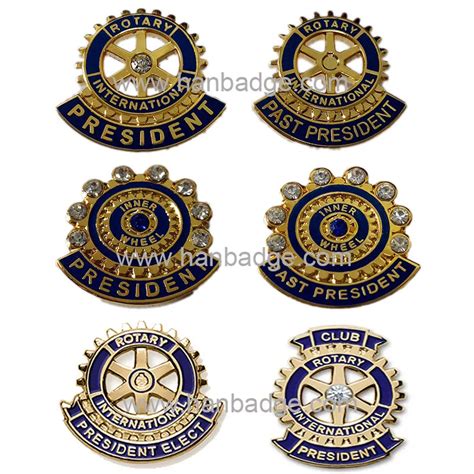 Customized Rotary International Club Lapel Pins Custom Inner Wheel Hard