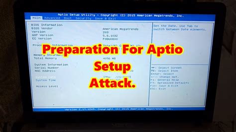 Preparations For Aptio Setup Aptio Setup Utility Youtube
