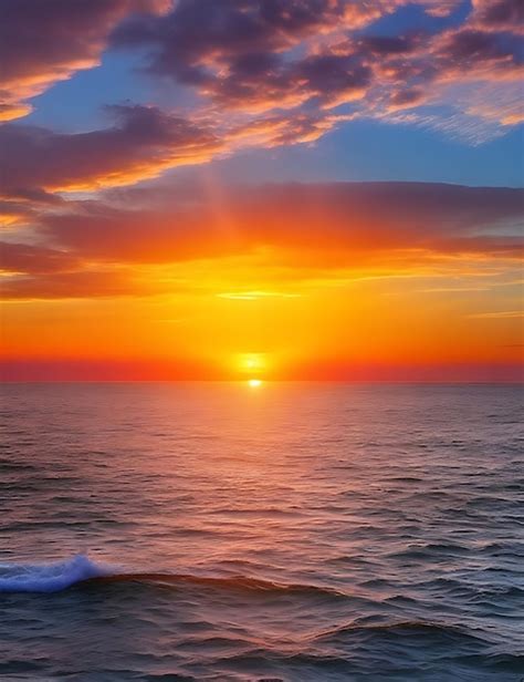 Premium Photo Beautiful Sunrise Over The Sea