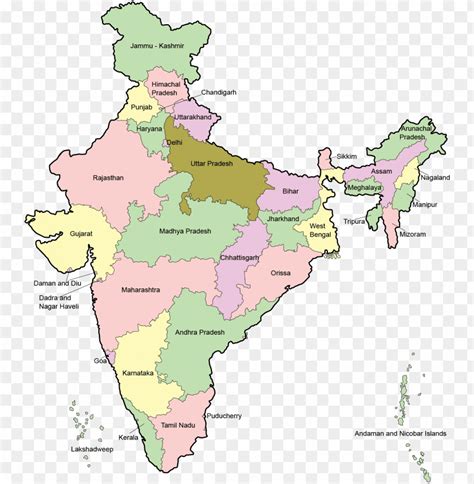 India Map En High Resolution India Ma Png Image With Transparent