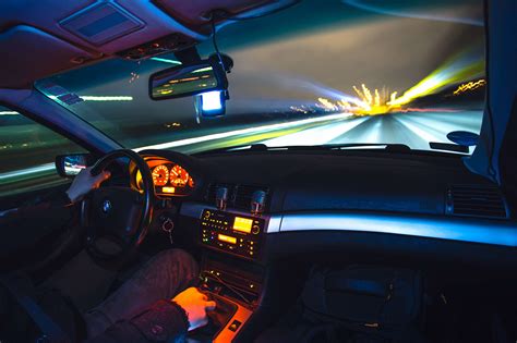 Blur Car Driving Light Motion Night Road 4k Wallpaper