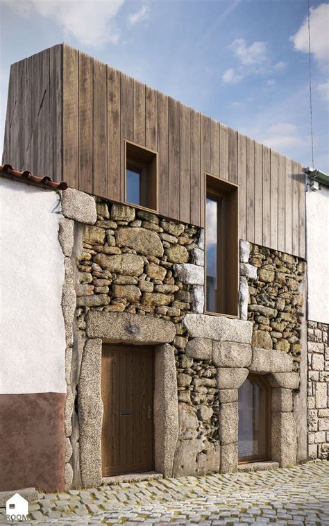 Mix Of Modern Panelling And Rustic Stone Contrasting New