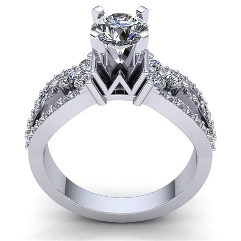 Natural 3ct Round Cut Diamond Ladies Catch Me Solitaire Engagement Ring