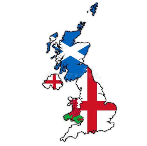 Mappa Politica Del Regno Unito Con Gli Stati Membri Illustrazione Di