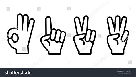 Hand Counting Zero One Two Three Stock Vector Royalty Free 2018187812