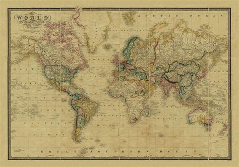 Antique World Map Old Cartographic Map Antique Maps Digital Art By